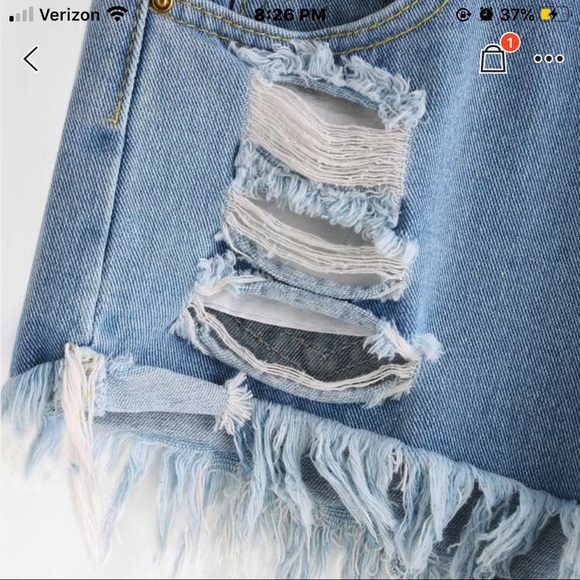 SHEIN distressed denim jean shorts - Picture 3 of 5